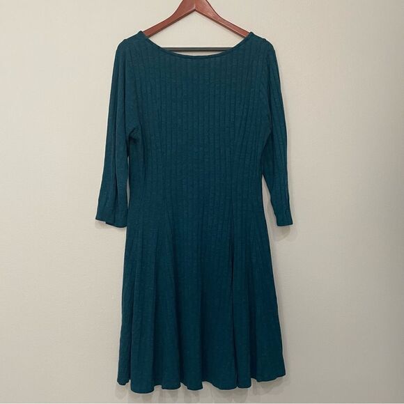 TORRID Teal Sweater Skater Dress Size 0X - Picture 4 of 14